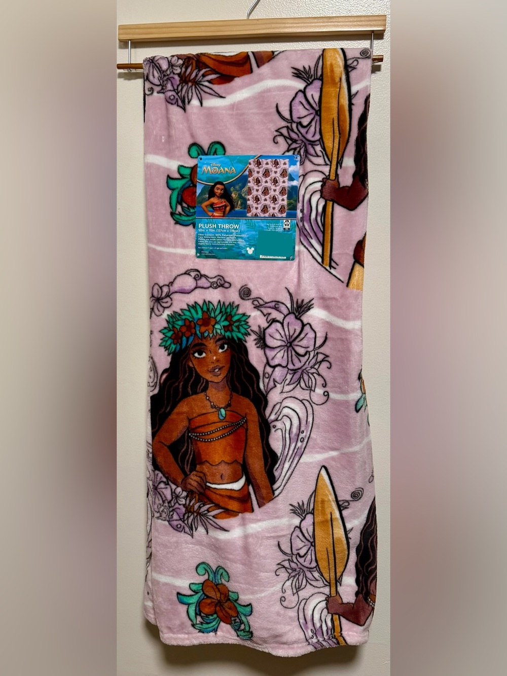 disney princess moana plush blanket throw